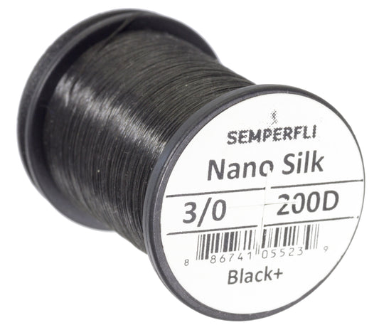 Semperfli Nano Silk 200 Denier 3/0 Big Game  - Black