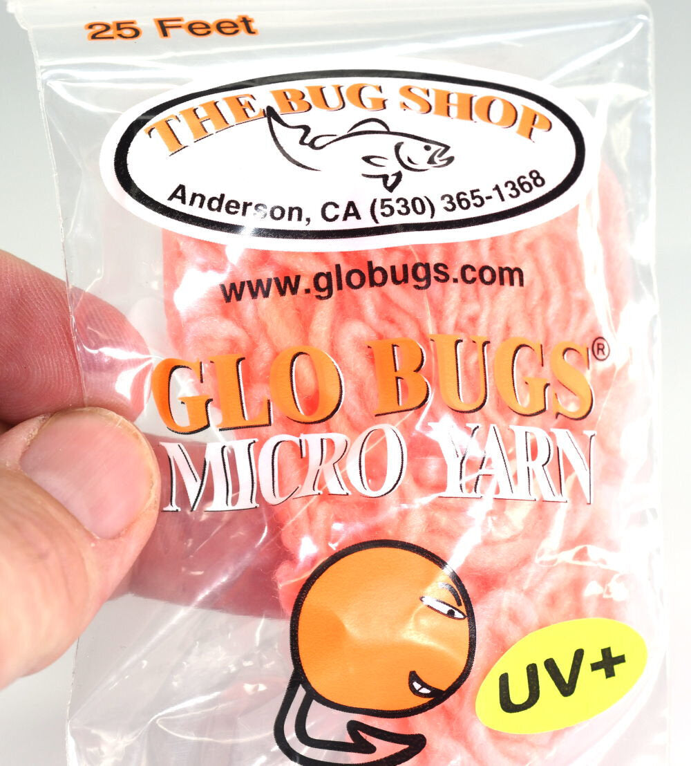 Glo Bug Yarn - for egg patterns, sucker spawn and other fly tying - 25 ft