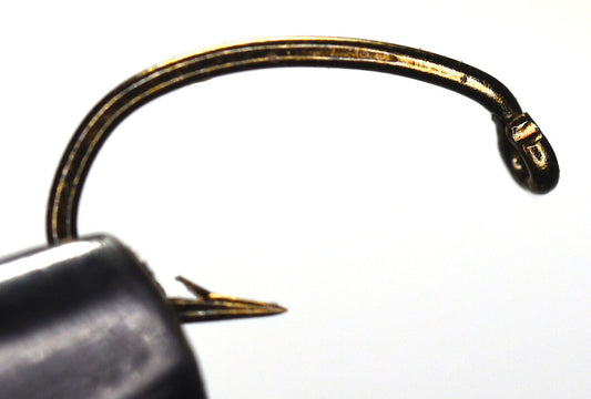 Fly Tying Shrimp & Caddis Pupa Forged Bronze Hook - FFS 7051- 25 pk - 1X Short and 1X Strong - Eye Down - Reversed Bend