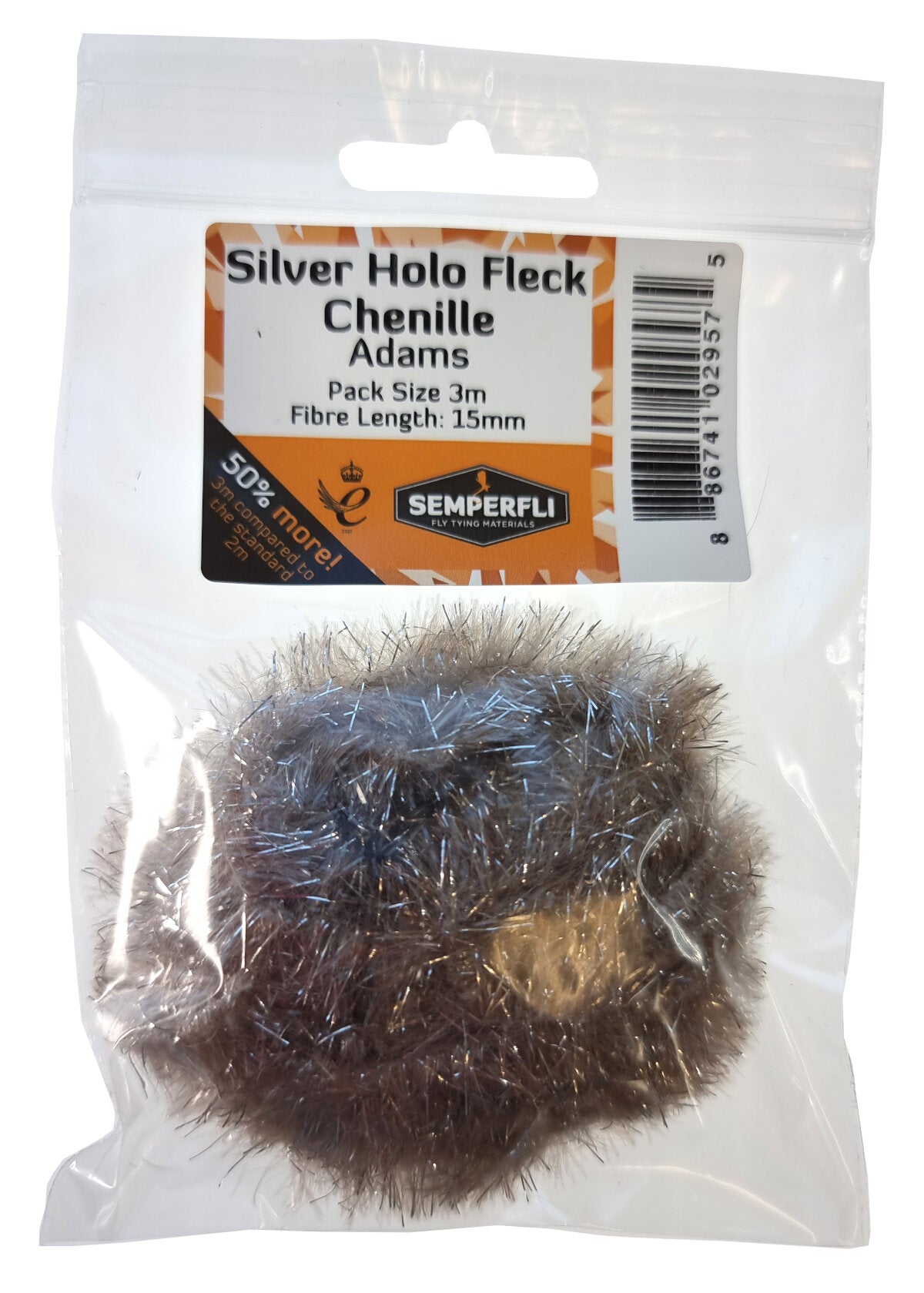 SemperFli Silver Holographic Fleck Chenille