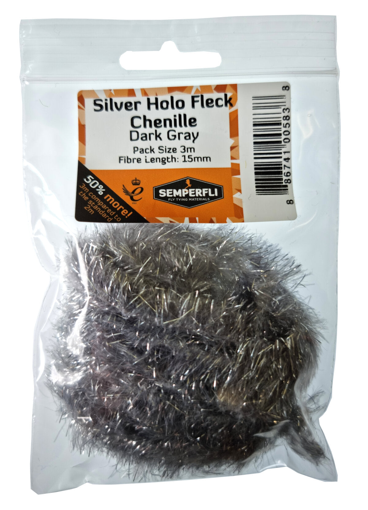 SemperFli Silver Holographic Fleck Chenille