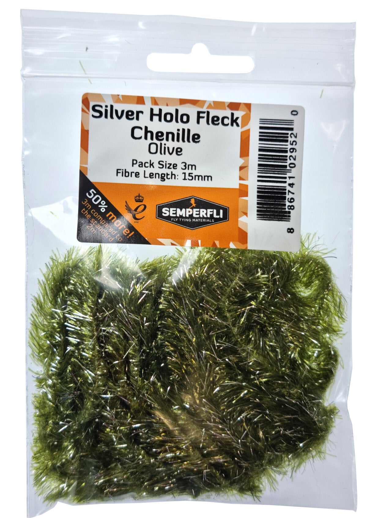 SemperFli Silver Holographic Fleck Chenille