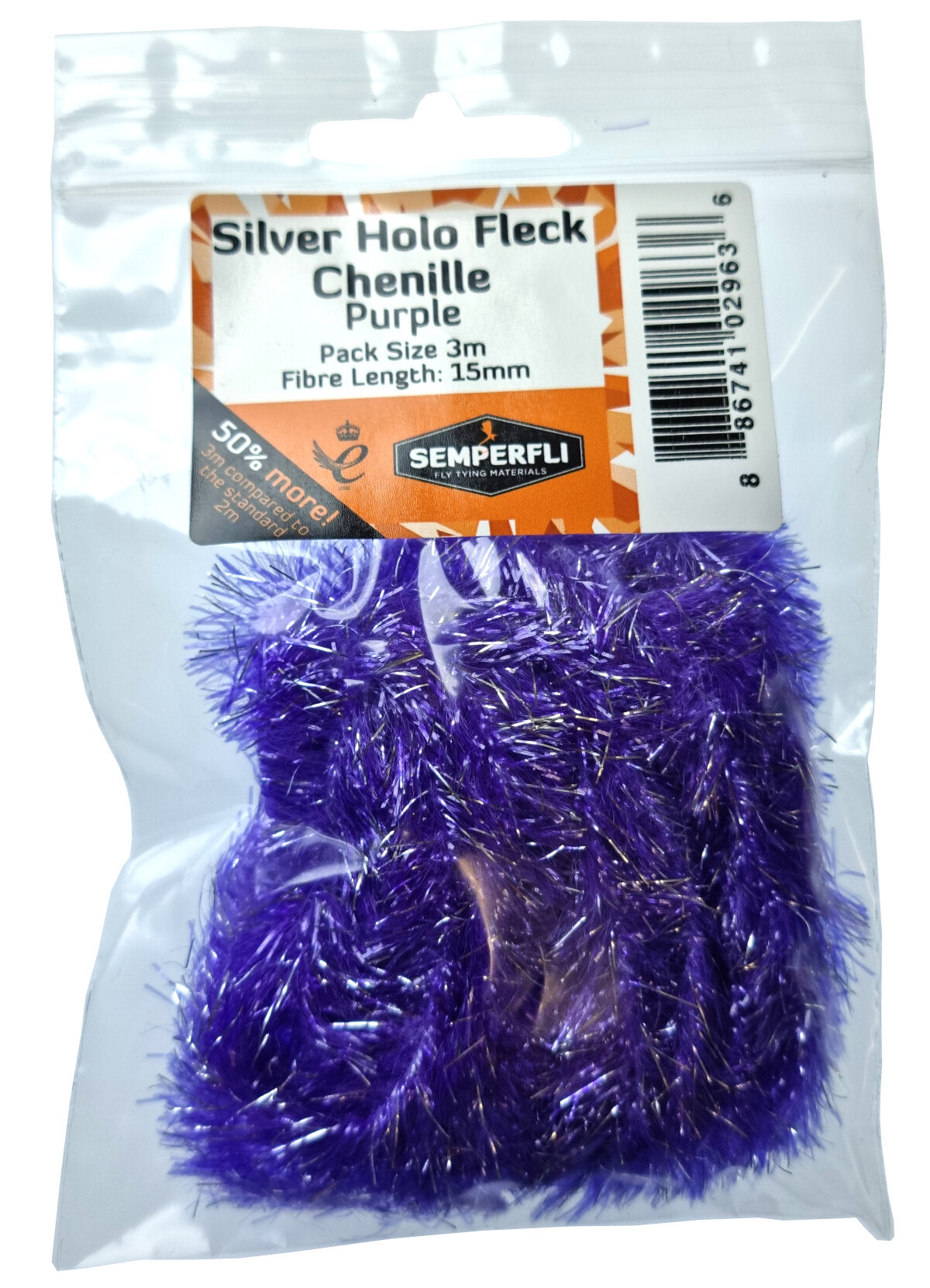 SemperFli Silver Holographic Fleck Chenille