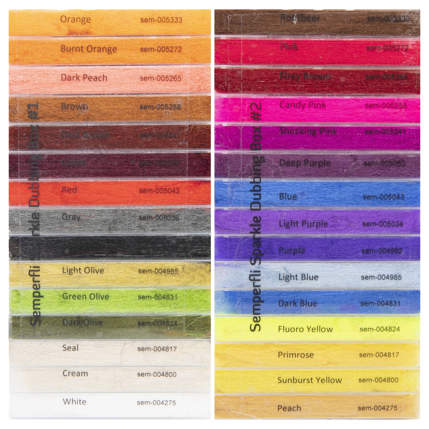 SemperFli Sparkle Dubbing Dispenser Range 2 Boxes 30 Dubbings..