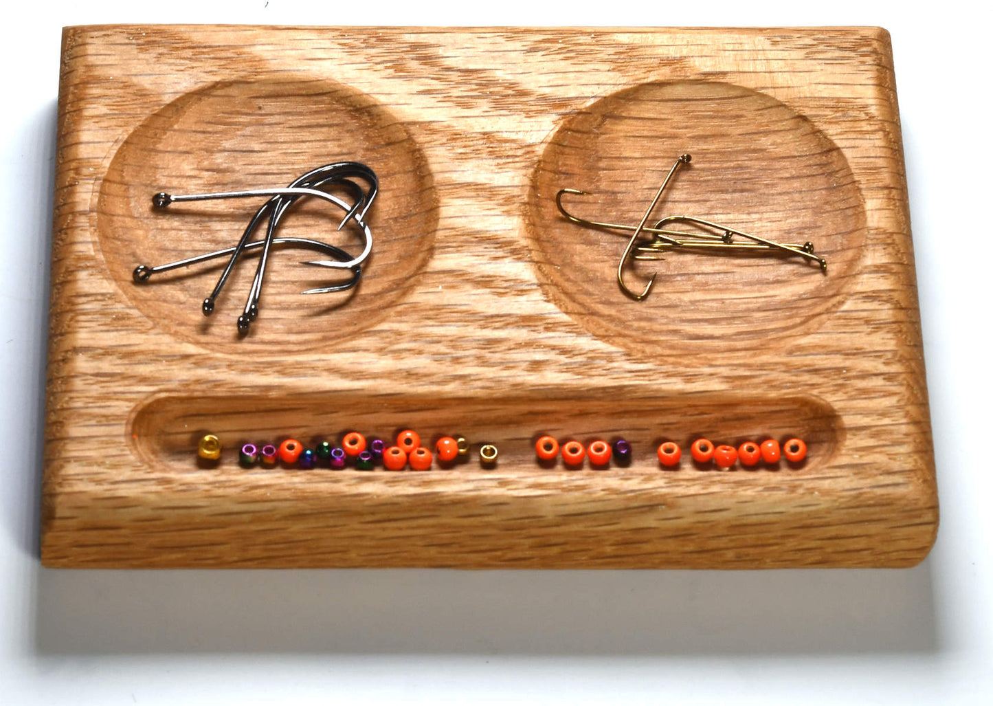 Hardwood Hook and Bead Tray - Hand Crafted - Designed for staging hooks and beads