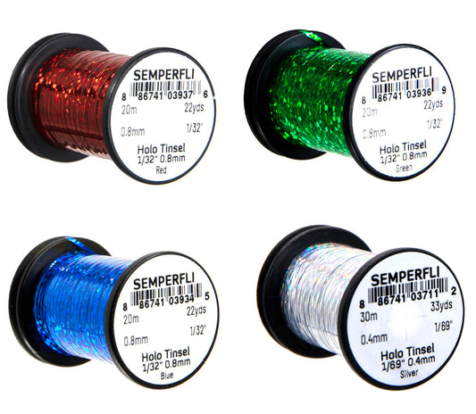 SemperFli Spooled Holographic Tinsel - 1/16, 1/32, 1/69