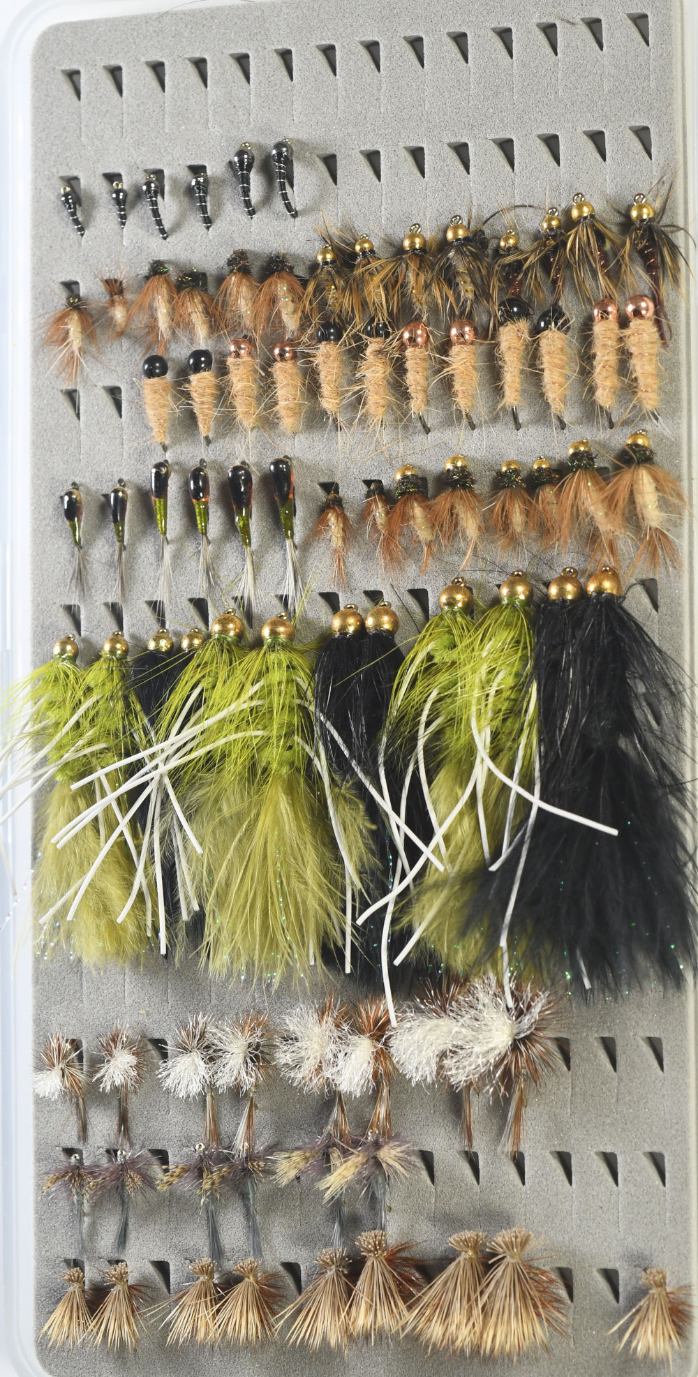 Fly Assortment - 80 Flies - Tailwaters Fly Assortment - Fly Fishing - Including Slimline Fly Box