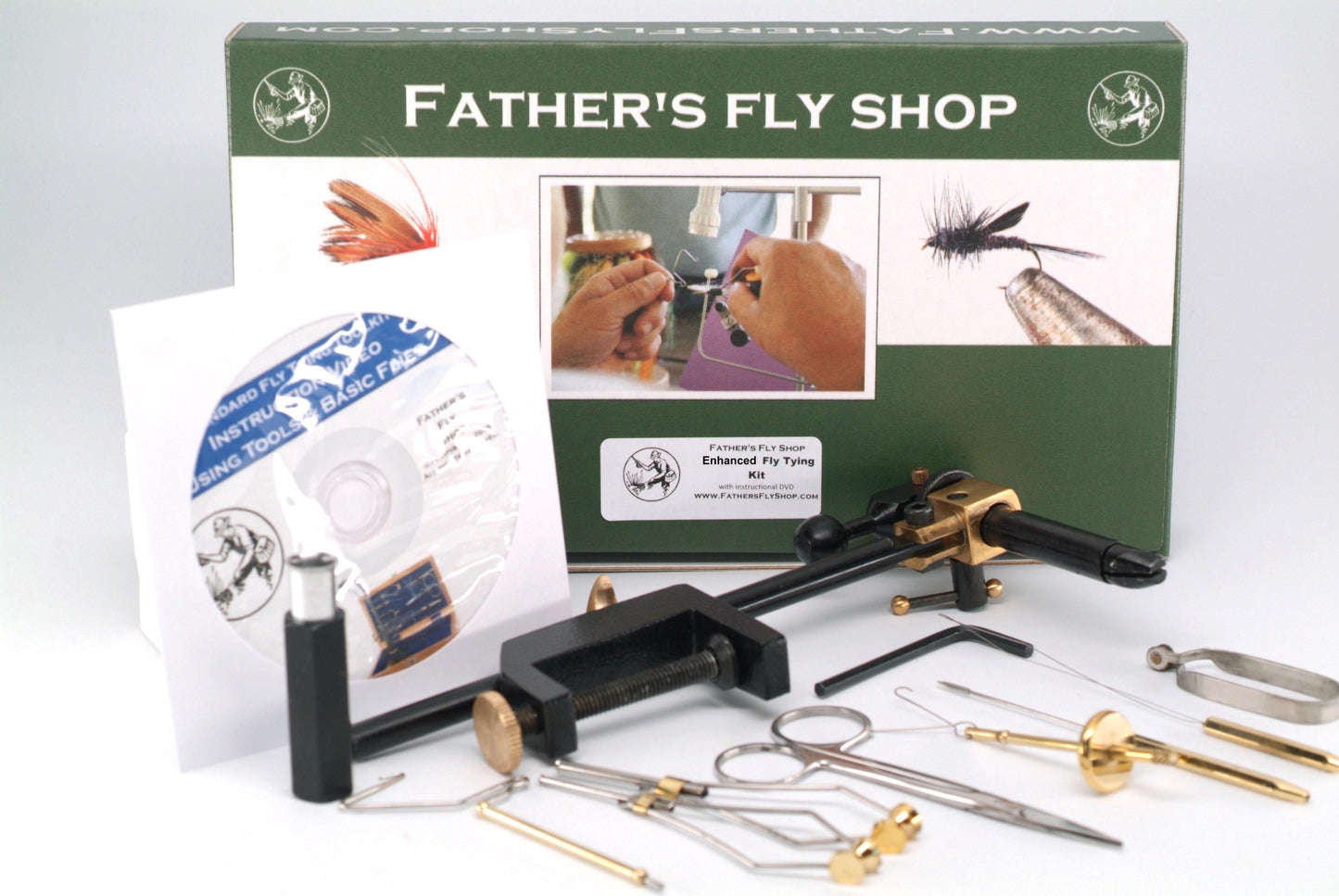 Enhanced Fly Tying Tool Kit With Vise, Tools, and Clamp Base -- Plus DVD instruction video