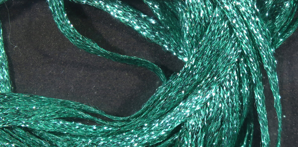 Mini Flat Fly Braid - Braided Iridescent Material for fly tying - sparkles from all angles.