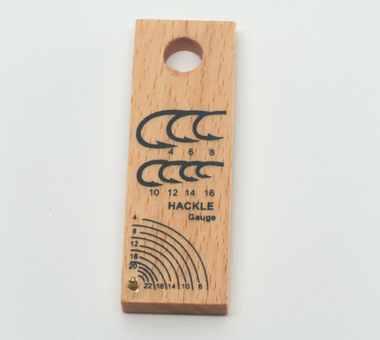 FFS Fly Tying Hackle Gauge and Hook Chart - Solid Wood