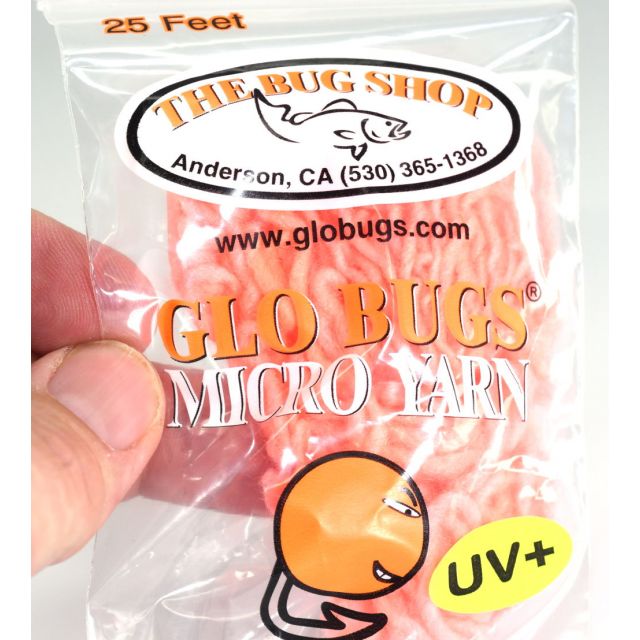 Glo Bug Yarn - for egg patterns, sucker spawn and other fly tying - 25 ft