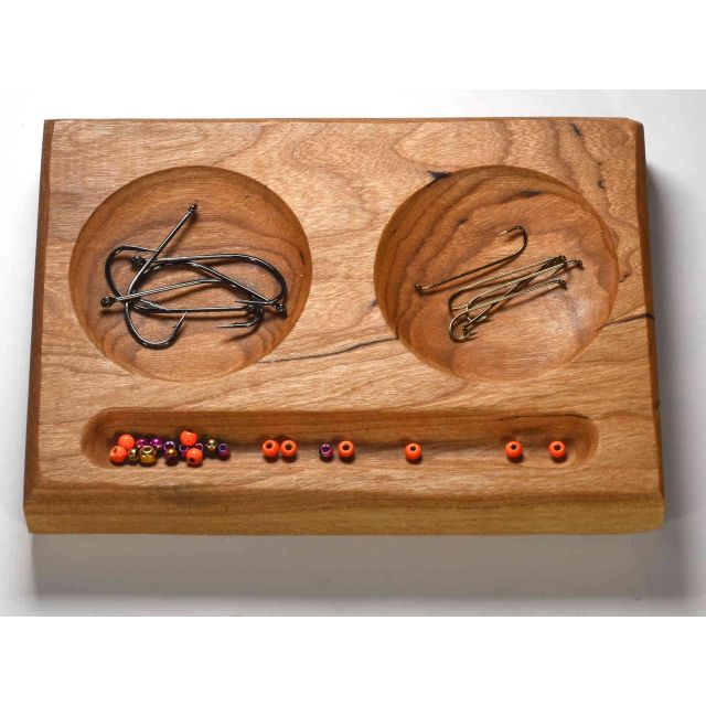 Hardwood Hook and Bead Tray - Hand Crafted - Designed for staging hooks and beads